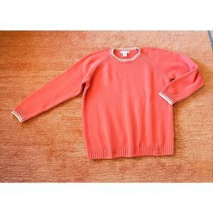 Erik Stewart Sweater XL Coral 100% Cotton Crewneck Classic 90s style
